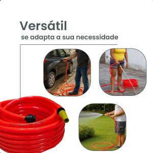 Mangueira Jardim Águas Claras Silicone Flex Laranja 1/2x2mm 25m